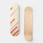 Skateboard Diagonales - rose, orange et crème (Recto)