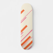 Skateboard Diagonales - rose, orange et crème (Devant)