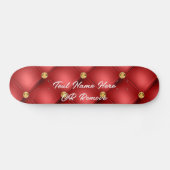 Skateboard Diamants rouges d'or Tufted Leather Nom du texte p (Horz)