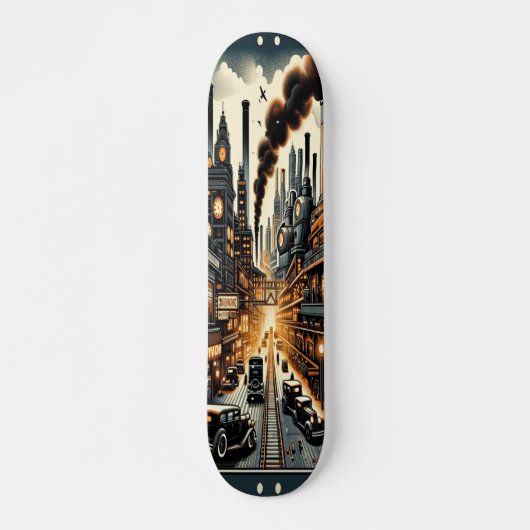 Skateboard "Dieselpunk Urban Landscape Deck" (Devant)