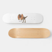 Skateboard Dilophosaurus cartoon illustration  (Horz)