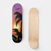 Skateboard Dinosaure à l'aube (Recto)