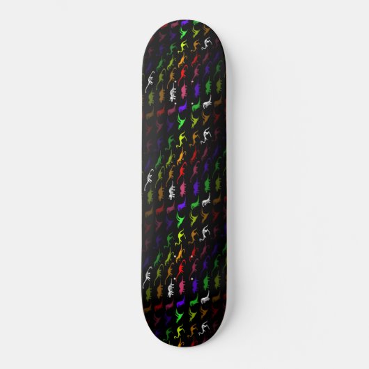 Skateboard Dinosaure inhabituel cool arc-en-ciel coloré migno (Recto)