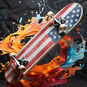 Skateboard Distorsion du drapeau américain patriotique