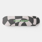 Skateboard Distorted Black and White Checkerboard (Horz)