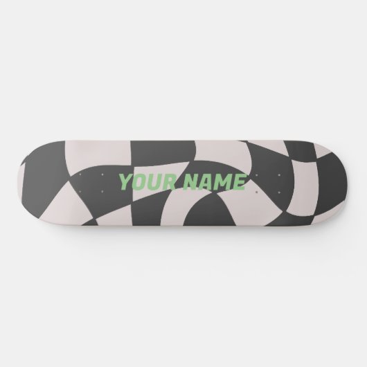 Skateboard Distorted Black and White Checkerboard (Horz)