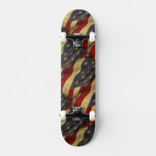 Skateboard Distressed American Flag