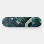 Skateboard Diverses formes vertes superposées (Horz)