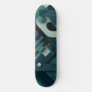 Skateboard Diverses formes vertes superposées