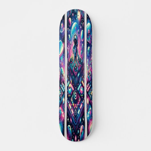 Skateboard DJ Futuriste Set dans l'espace (Devant)
