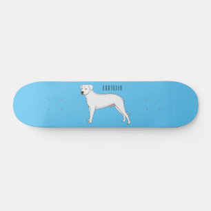 Skateboard Dogo argentino dessin animé pour chien