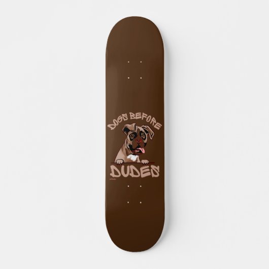 Skateboard DOGS BEFORE DUDES Olde English Bulldog funny dog   (Devant)