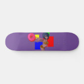 Skateboard Donut + Femme personnage pop art abstrait (Horz)