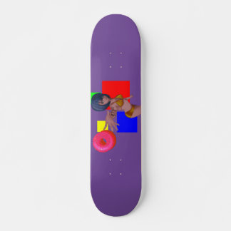 Skateboard Donut + Femme personnage pop art abstrait