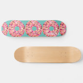 Skateboard Donuts Saupoudrés rose Fille Turquoise Customisée (Horz)