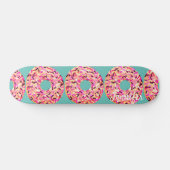 Skateboard Donuts Saupoudrés rose Fille Turquoise Customisée (Horz)