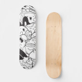 Skateboard Doodle japonais noir et blanc (Recto)