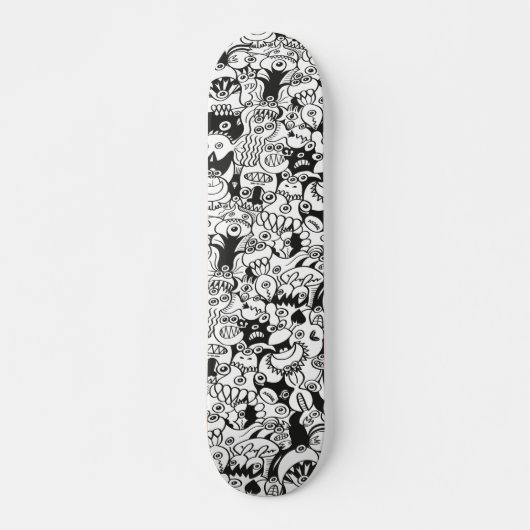 Skateboard Doodles fous posant dans un design motif transpare (Devant)