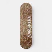Skateboard Dorée | motif de paillettes de cuivre (Recto)