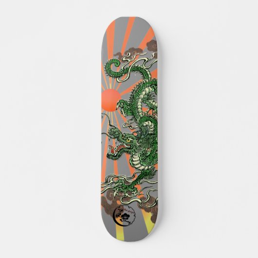 Skateboard Dragon avec Soleil Levant 2 (Devant)
