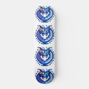 Skateboard Dragon bleu avec étoiles
