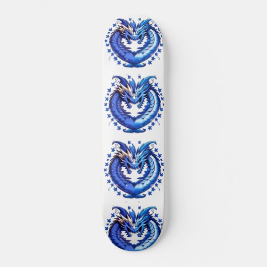 Skateboard Dragon bleu avec étoiles (Recto)