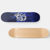 Skateboard Dragon bleu en carbone de chrome emballant des (Horz)