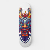 Skateboard Dragon chinois coloré (Recto)