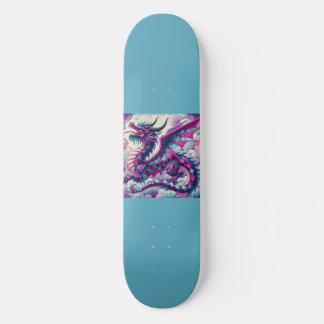 Skateboard Dragon coloré avec Turquoise léger