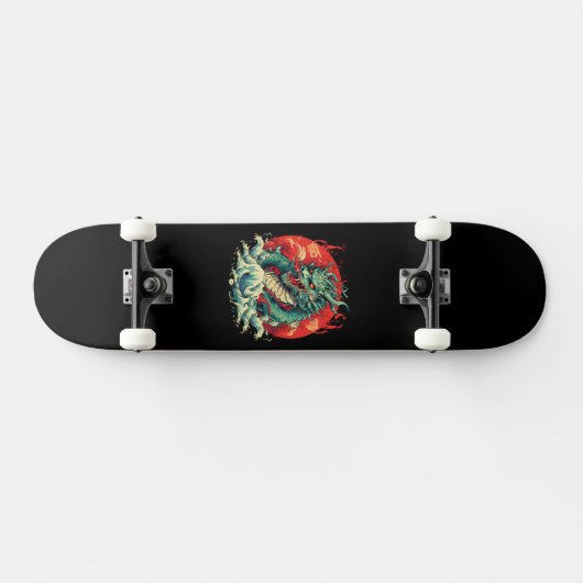 Skateboard Dragon dans les vagues (Horz)