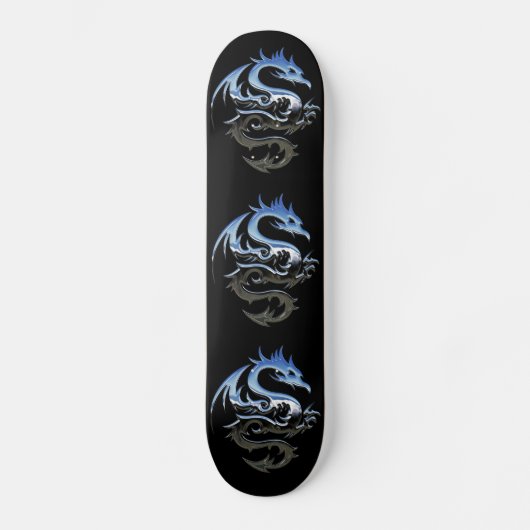 Skateboard Dragon de Silver Metallic (Recto)