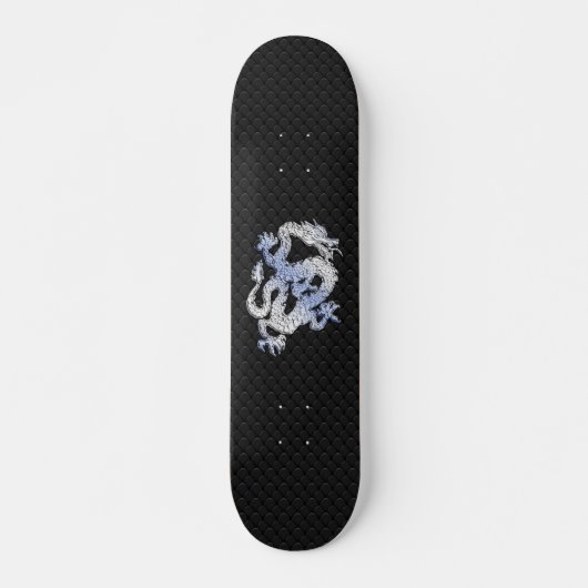 Skateboard Dragon de style Chrome dans Peau de serpent noir I (Devant)