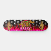 Skateboard Dragon du feu avec votre nom en flammes (Horz)