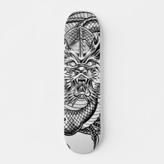 Skateboard dragon gris