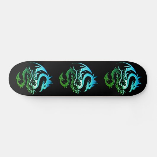 Skateboard Dragon métallique vert (Horz)