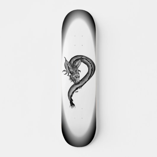 Skateboard Dragon noir et blanc (Devant)