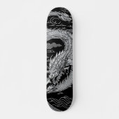 Skateboard Dragon noir et blanc (Devant)
