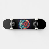 Skateboard Dragon parmi les vagues (Horz)