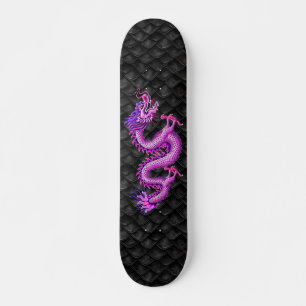 Skateboard Dragon rose aux échelles dragons