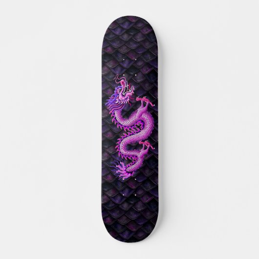 Skateboard Dragon rose de fille sur les échelles de dragon (Devant)
