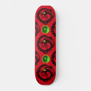Skateboard DRAGON ROUGE NOIR, Émeraude verte