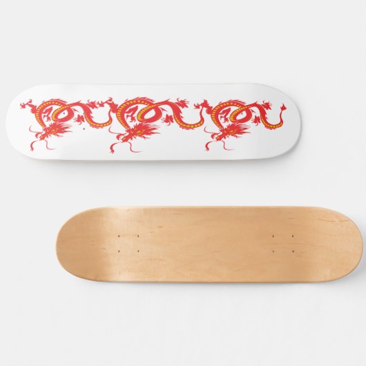 Skateboard Dragon rouge /Nouvel An chinois (Horz)
