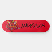 Skateboard Dragon rouge personnalisé (Horz)
