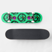Skateboard DRAGON VERT NOIR, Gemmes Améthystes pourpres (Horz)
