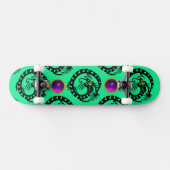 Skateboard DRAGON VERT NOIR, Gemmes Améthystes pourpres (Horz)
