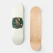 Skateboard Dragon Vert & Or avec Bouclier (Recto)
