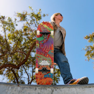 Skateboard Dragons Colorés JDS