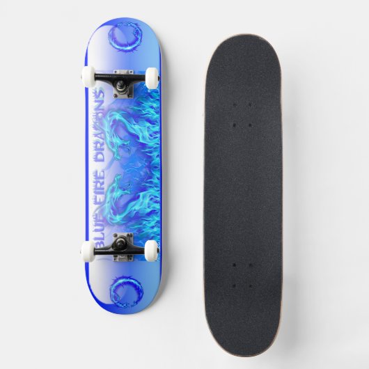 SKATEBOARD DRAGONS DE FEU BLEUS (Recto)