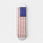 Skateboard Drapeau 4 juillet chat rouge blanc et bleu (Devant)