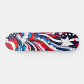 Skateboard Drapeau américain Abstrait rouge, blanc et bleu pa (Horz)